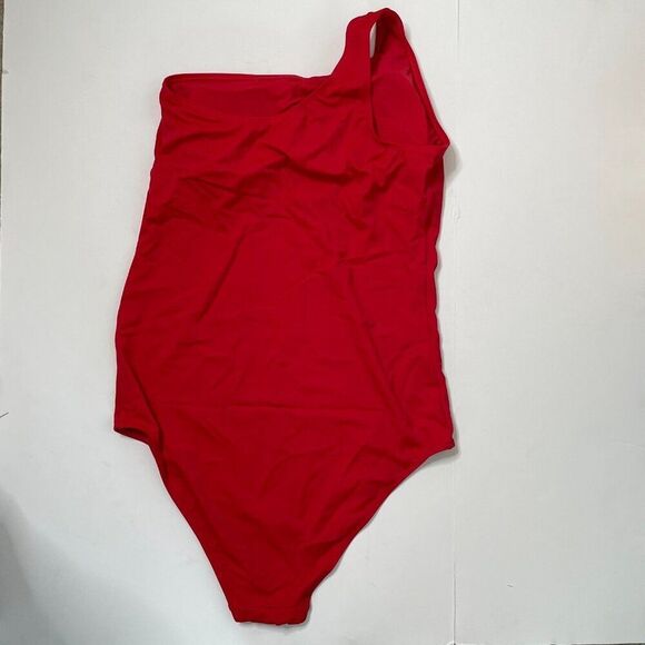 Andie Nantucket One Piece Swimsuit Women's 3X Long Tall Cherry Red One Shoulder - Picture 3 of 7
